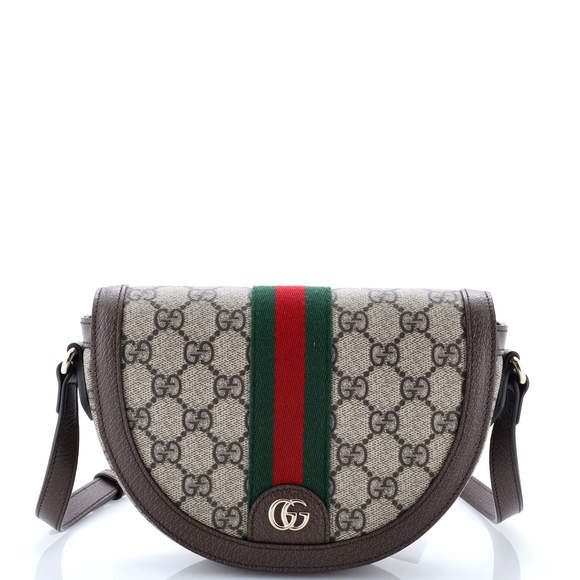 Gucci Handbags - Gucci Mini Ophidia Curved Flap Shoulder Bag GG Coated Canvas